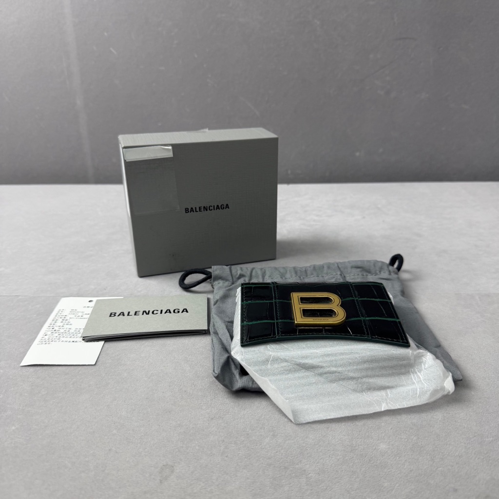 Authentic Balenciaga Black And Gold Card Holder